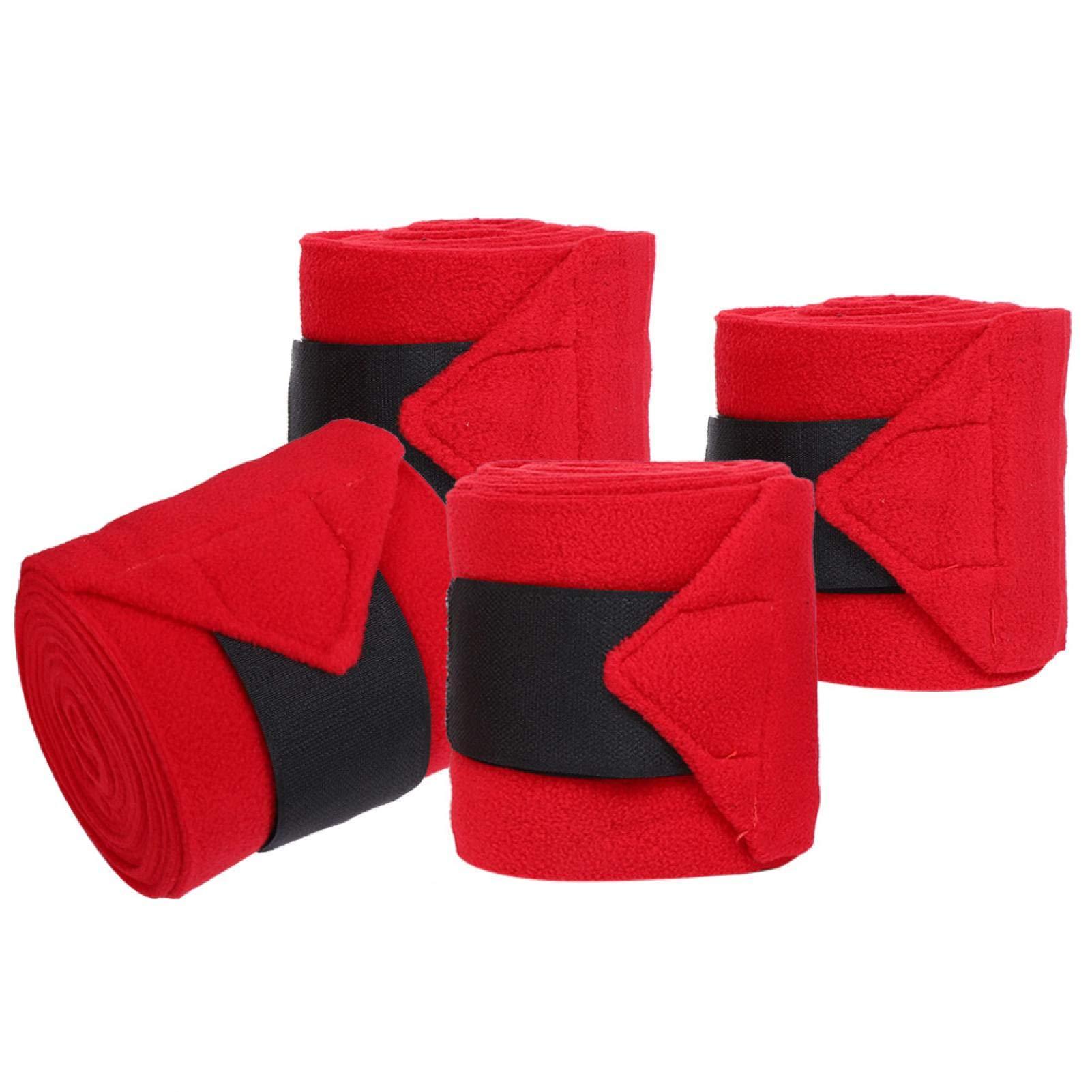 POMK Horse Leg Bandage, Red Breathable Horse Leg Wraps Bandage, Portable for Swelling Ankle Sprains