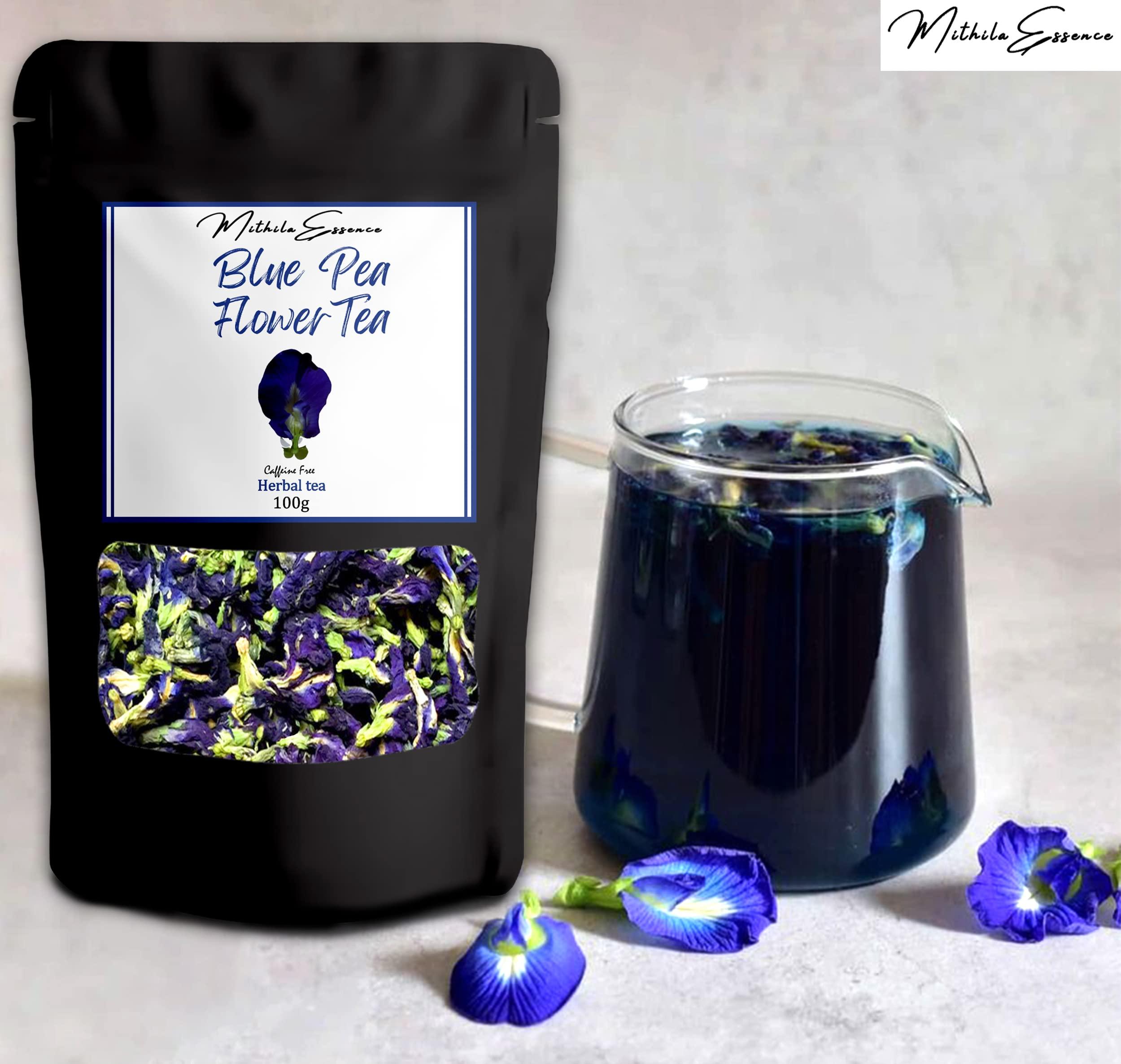 MITHILA ESSENCE MITHILA ESSENCE TEA - Exotic Butterfly Pea Flower Tea | High on Anti-oxidants| Caffeine Free Herbal Tea | Dried Butterfly Pea Flower | Tisane Tea100 gm (Pack of 1)