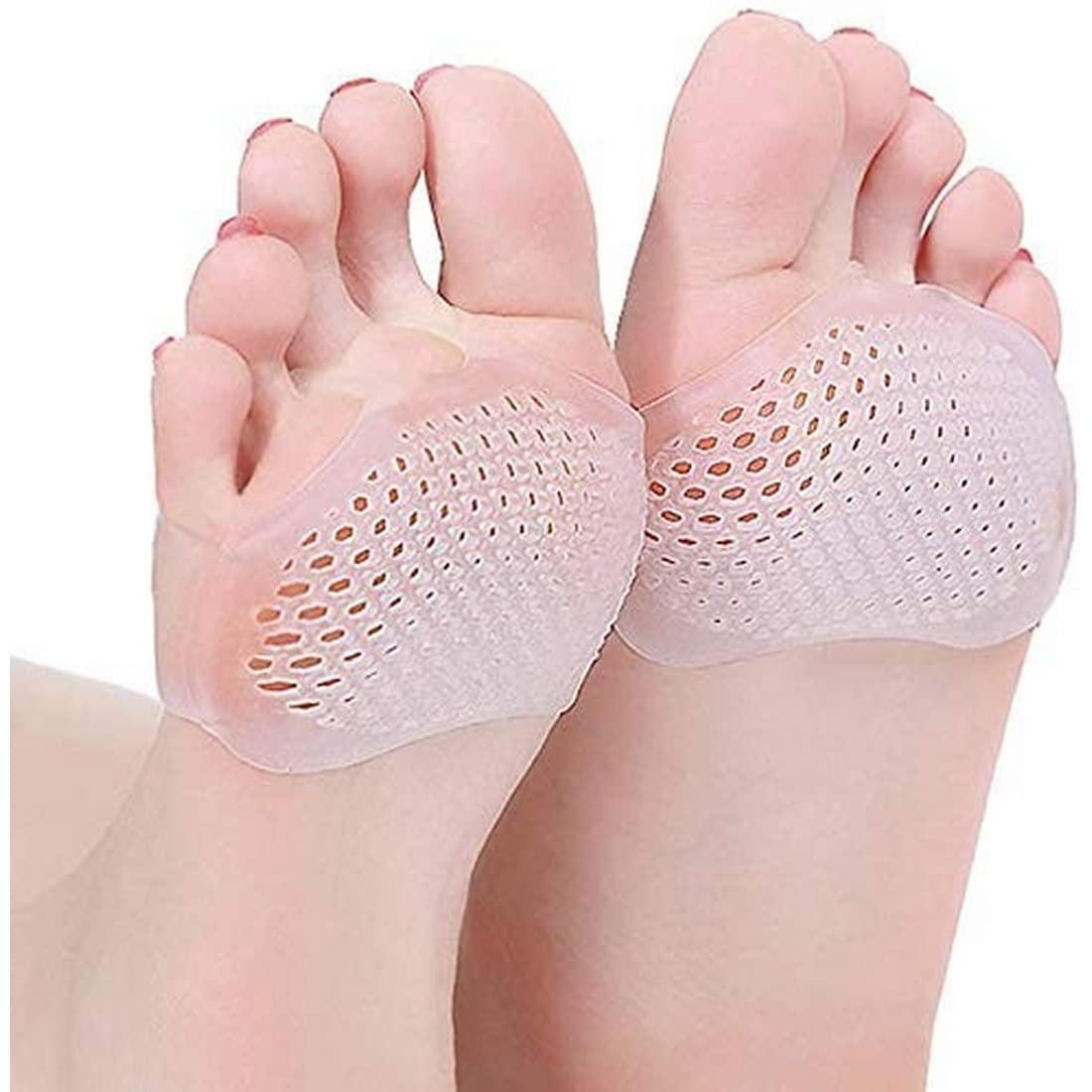 Das Palace Das Palace Silicone Gel Half Toe Sleeve Anti-Skid Forefoot Soft Pads For Pain Relief Heel Front Socks Silicone Heel Protector Foot Gel Socks For Repair Dry Cracked Skins (White)