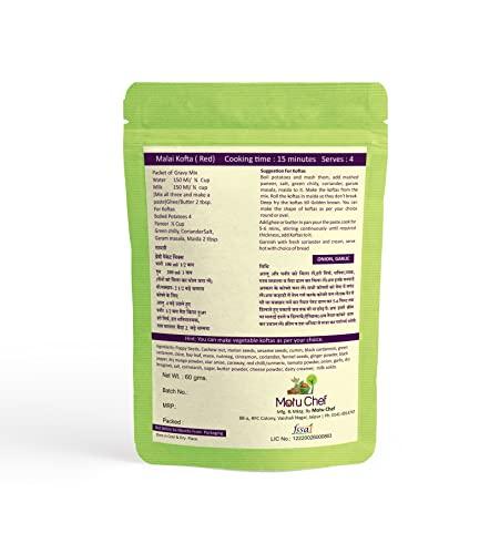 Motu Chef MOTU CHEF Combo of MALAI KOFTA[R] II Instant KALAKAND II Shahi DUM ALOO II Green Sauce II PALAK PANEER II Sandwich Masala II(Pack of 6) |
