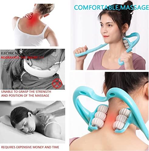 Mishrit Mishrit 6 Wheel Dual Pressure Point Cervical Neck Massager||Pinpoint Roller Neck Spine Massage Tool Relaxer Handheld Roller Therapy||Neck Acupoints 360° Adjustment(Multi Color)(Pack of 1 pcs).