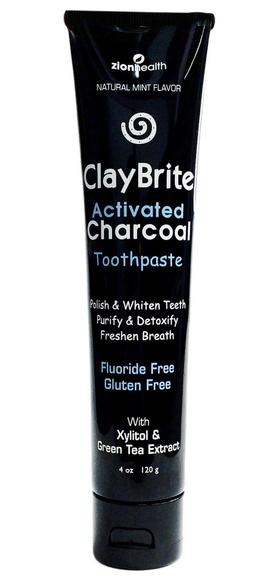 Zion Health ClayBrite Activated Charcoal Toothpaste Zion Health 4 oz Paste