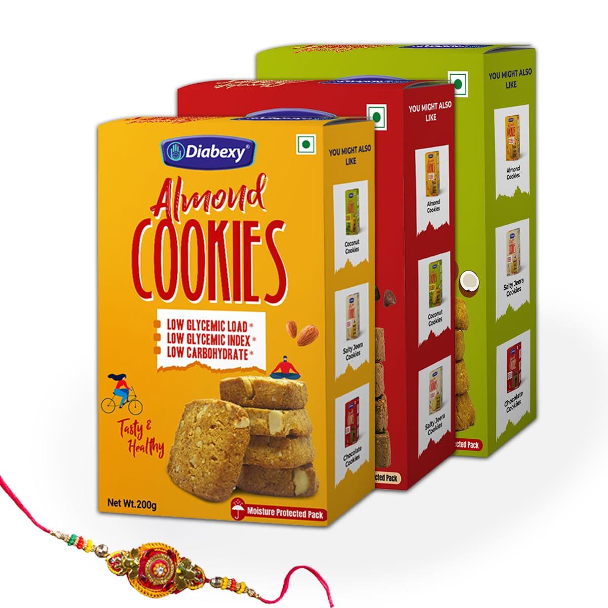 diabexy Diabexy Cookies Gift Pack| Cookies Combo| Almond| Coconut| Jeera| | Healthy Cookies Gift Hamper for Diabetics