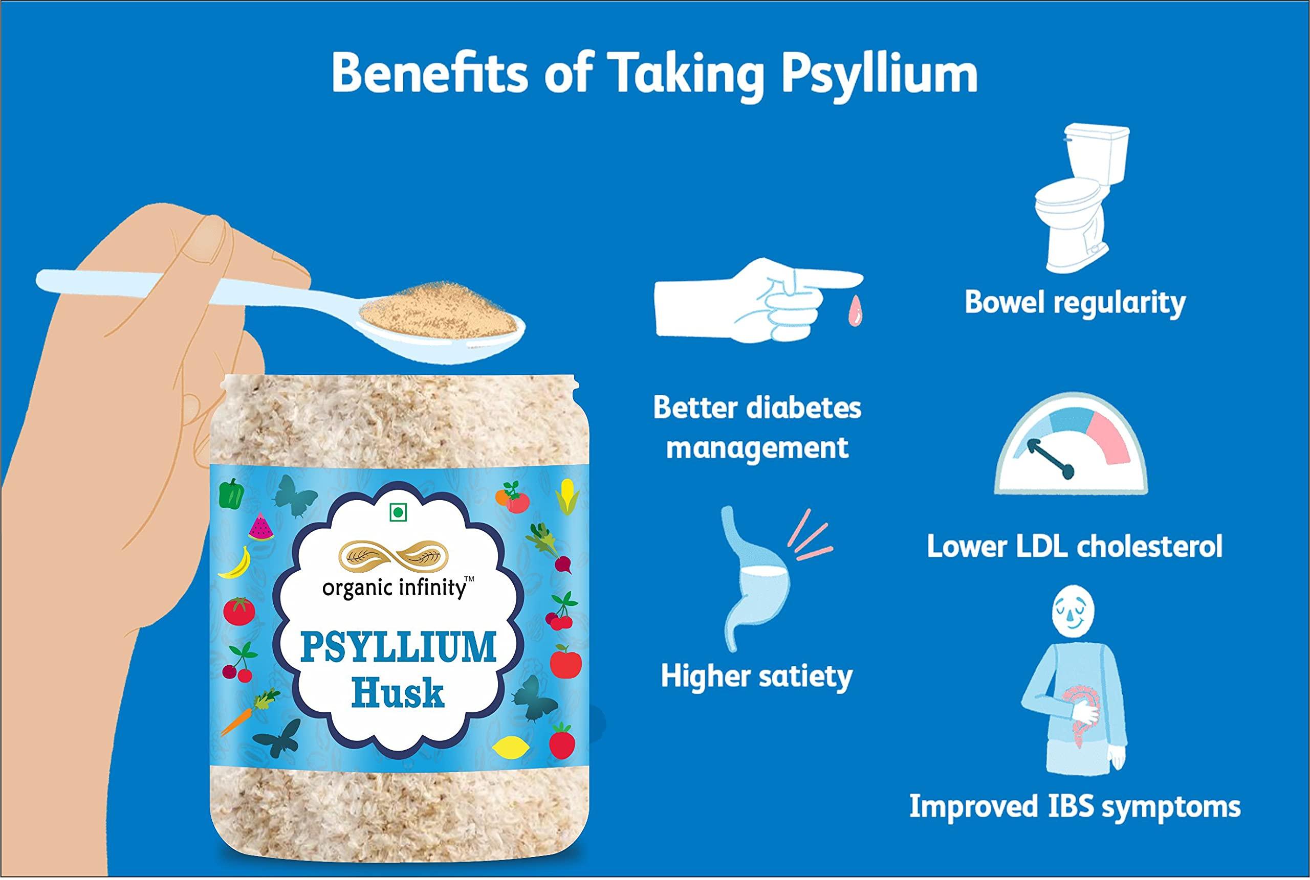 organic infinity Organic Infinity Psyllium Husk Powder / Isabgol Husk Powder - 100 Mesh ( sat-Isabgol Atta ) Fibre Support - 500 GM by Organic Infinity