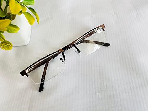 SAIYED CHASMA GHAR Blue Ray Cut Reading Glasses Without Coating Blue Cut Anti Reflection For Mobile & Computer Glasses UV Protection Glasses Dark Grey Frame Specs For Unisex By SAIYED CHASMA GHAR (Power +1.00)
