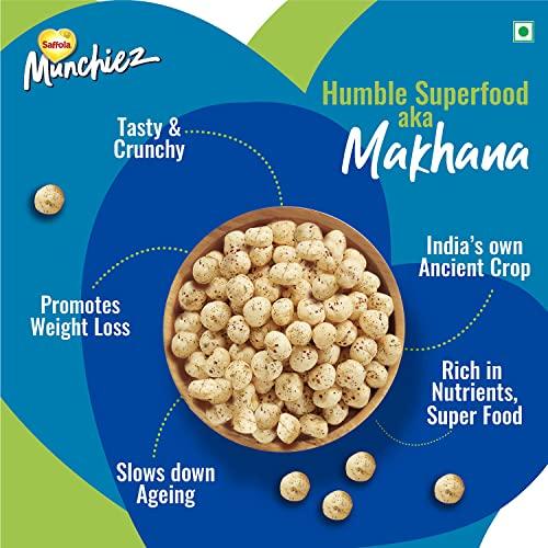Saffola Saffola Munchiez Roasted Makhana Masala Twist 75g, Tasty and Healthy Snacks, Crunchy Makhana