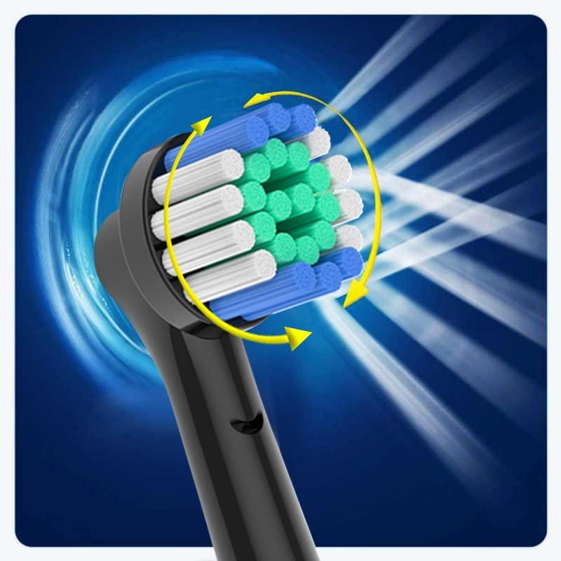Betterchoi Betterchoi 18 Pack Precision Replacement Brush Heads Compatible for Braun Oral B Electric Toothbrush. 9pcs White and 9 pcs Black.