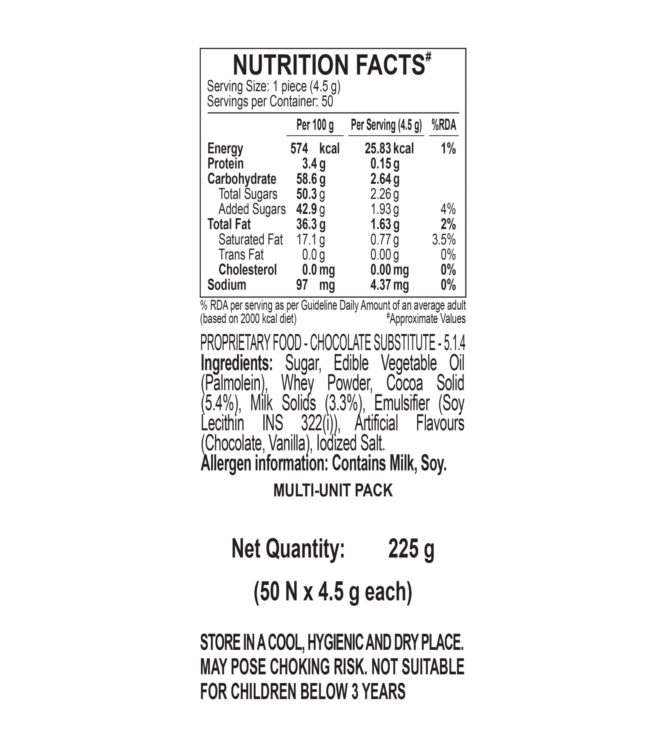 Choki Choki CHOKI CHOKI Choco Chocolate Milk Stick Pouch - 250gram |50 Pieces In Each||Pack Of 5 |