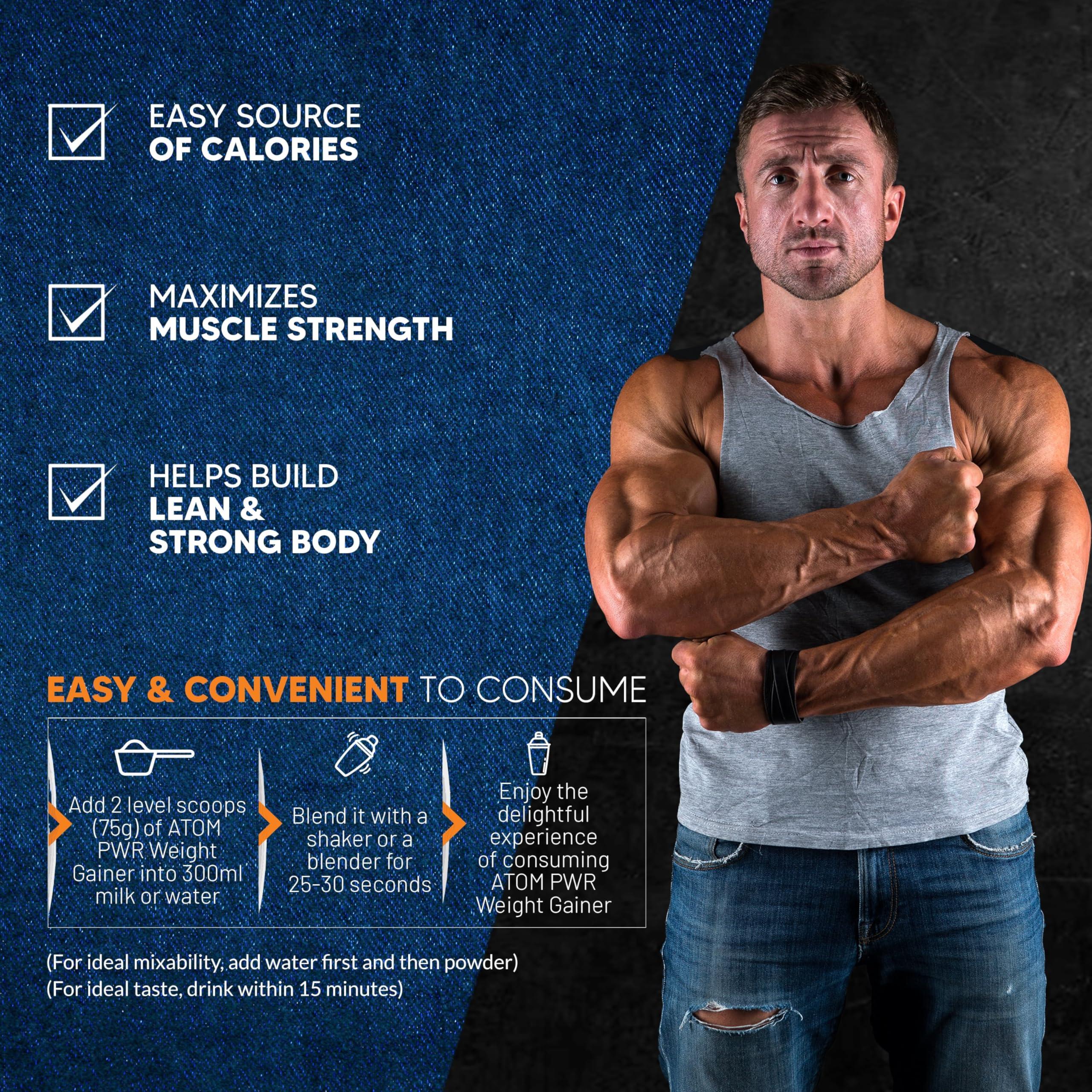 Asitis Nutrition Asitis Nutrition Atom Weight Gainer Powder 1Kg | 61.1G Carbs & 8.8G Proteins | Easy Source Of Weight-Gaining Calories | Boosts Workout Performance | Kesar Elaichi Flavor