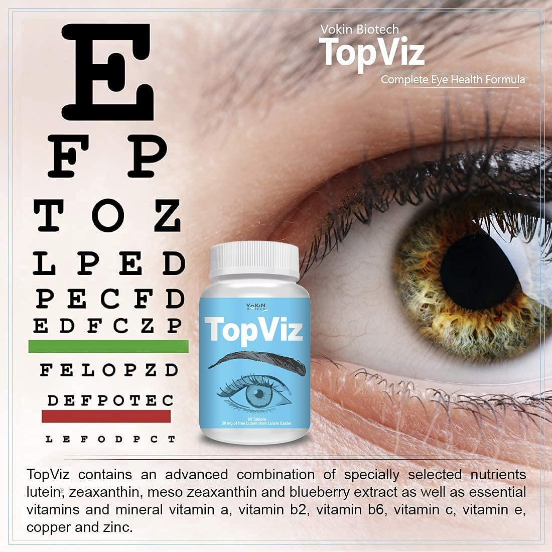 Vokin Biotech Vokin Biotech Topviz Complete Eye Health Formula To Maintain Healthy Eyes and Good Vision (60 Tablets)