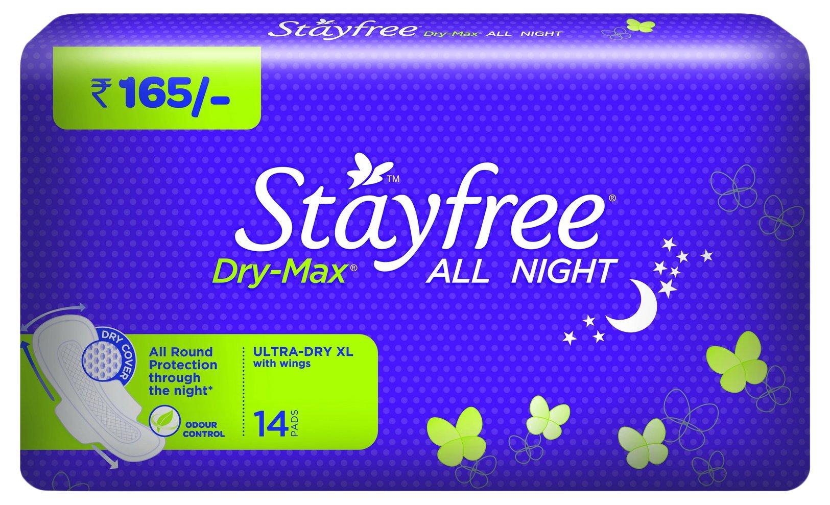 Stayfree Stayfree Dry-Max All Night Ultra-Thin With Wings - X- Large (14 Pads, Pack Of 1)