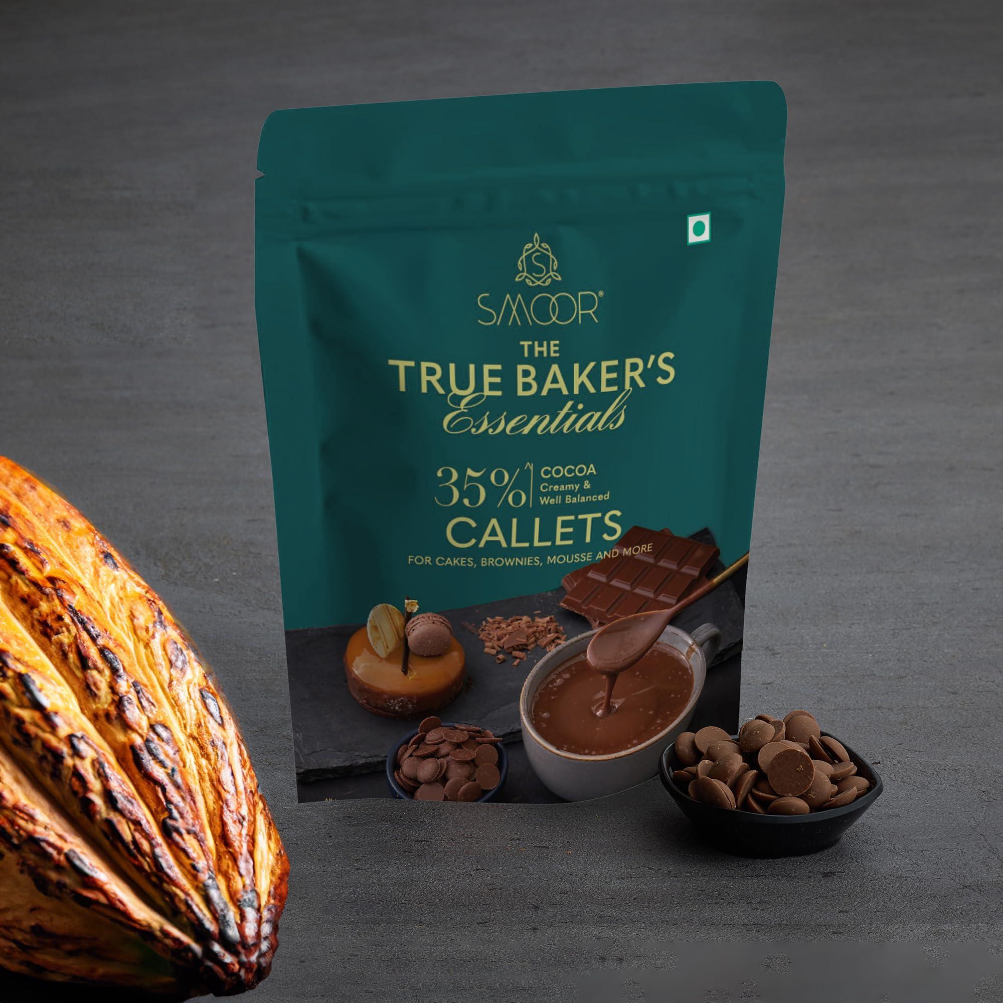 SMOOR SMOOR Premium Milk Couverture Chocolate Baking Callets | 35% Cocoa True Baker\'s Artisanal Chocolate Callets | Perfect for Rakhi, Baking & Chocolate Making | 500gm - Pack of 1