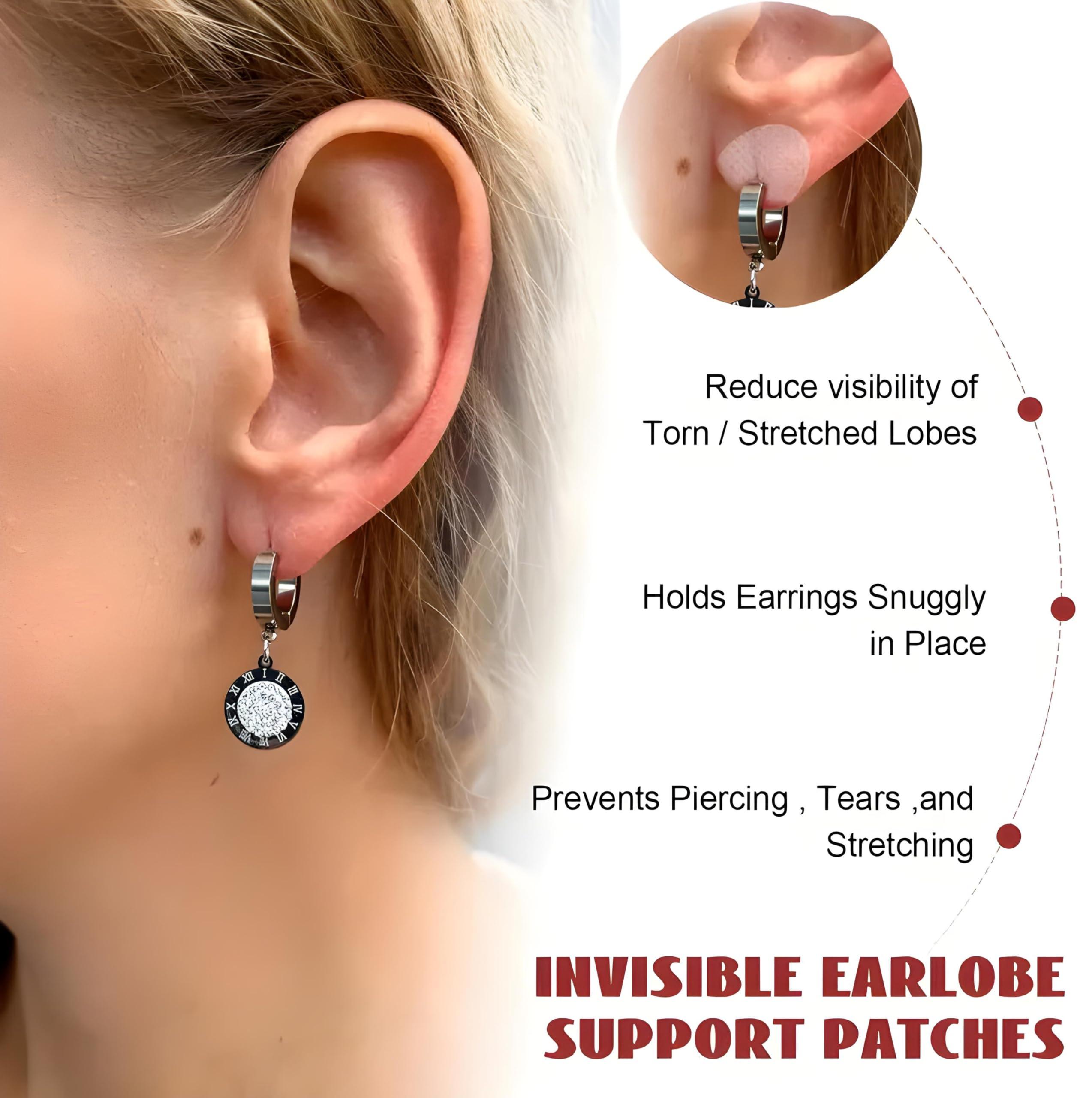 ADBEE Earlobe support patches for heavy earrings (30 Pcs) | Ear lobe support tape Ear stickers for heavy earrings & big Jhumkas | Big Ear hole closer tape & ear support for heavy earrings 60 PCS