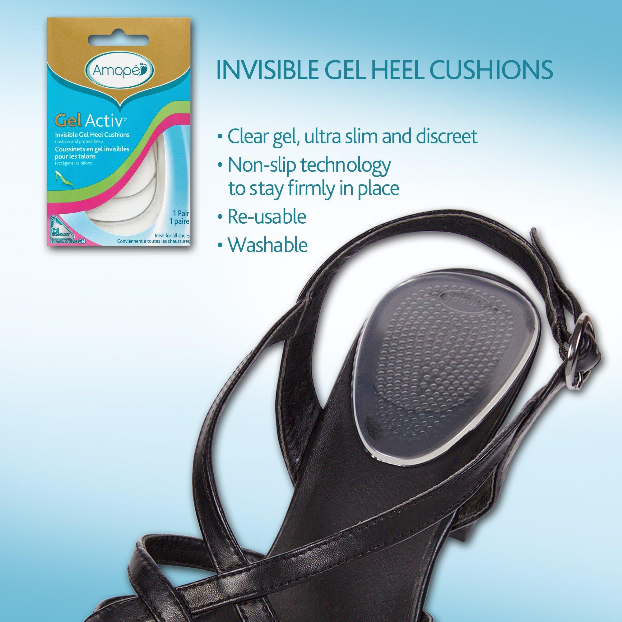 Amope Amope GelActiv Invisible Gel Heel Cushions - Insole for Women, 1 pair, also available Heel Protectors, Sensitive Spots, and Ball of Foot