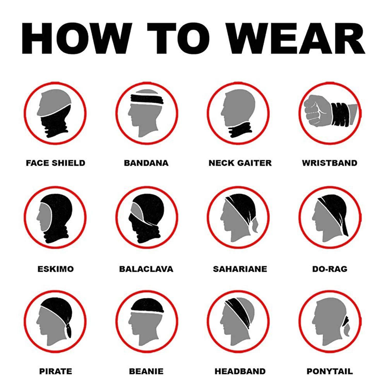 Madhavi Madhavi Headband Head Wrap Bandana Headwear Face Mask magic scarf for men & women Set Of 4