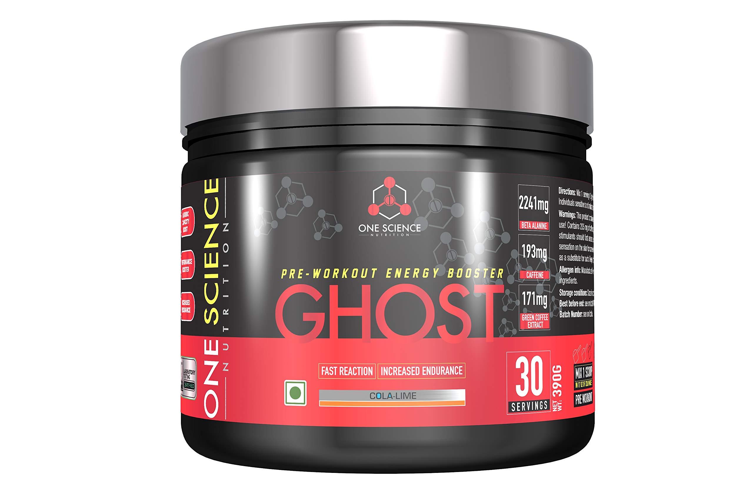 ONE SCIENCE NUTRITION One Science Nutrition (OSN) Ghost Pre-Workout with Vitamin C and Green Tea Extract for Lean Muscles Building | Strength | Powerful Pumps | Next Generation Pre-workout Formulation - 30 Servings - Cola