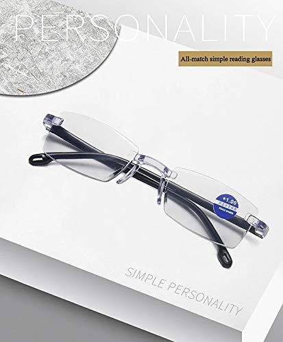 AUGEN AUGEN Blue Block Rimless Reading Glasses Black Clear Unisex Free Size Power (+4.00, Pack of 3)