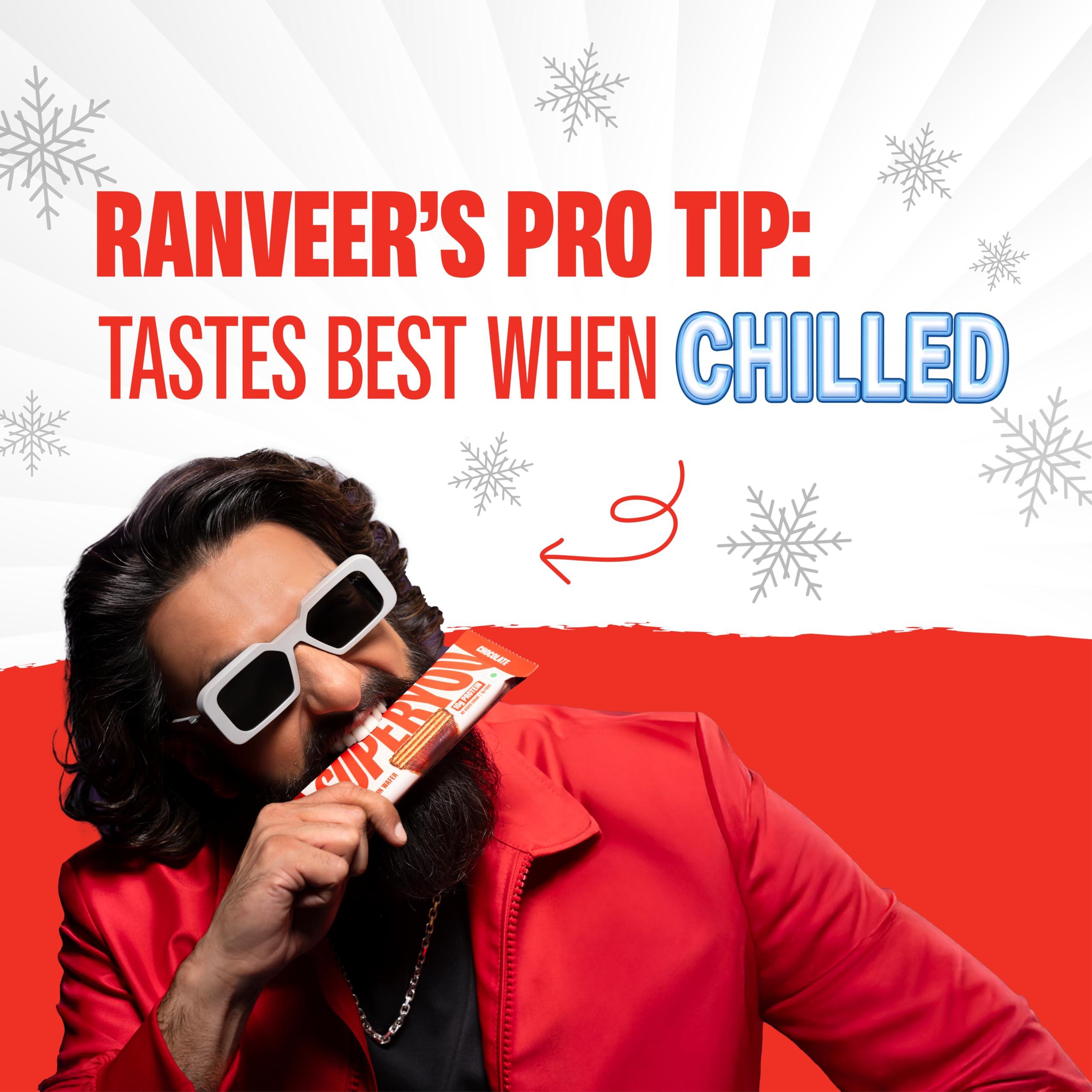 Superyou SuperYou Strawberry Protein Wafer Bars (Pack of 10)|10g Protein, 3g Fiber, No Added Sugar|Yeast Fermented Protein|Energy Bars|Crunchy Wafer Bar|100% Vegetarian|No Palm Oil|400g