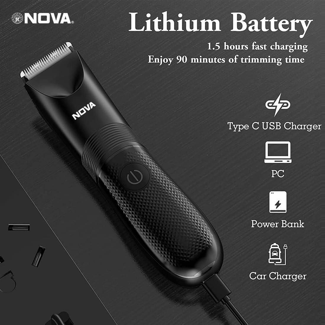 Nova Nova Men Nht 1043 Head To Toe Trimmer 90 Min Runtime 7 Length Settings (Black)