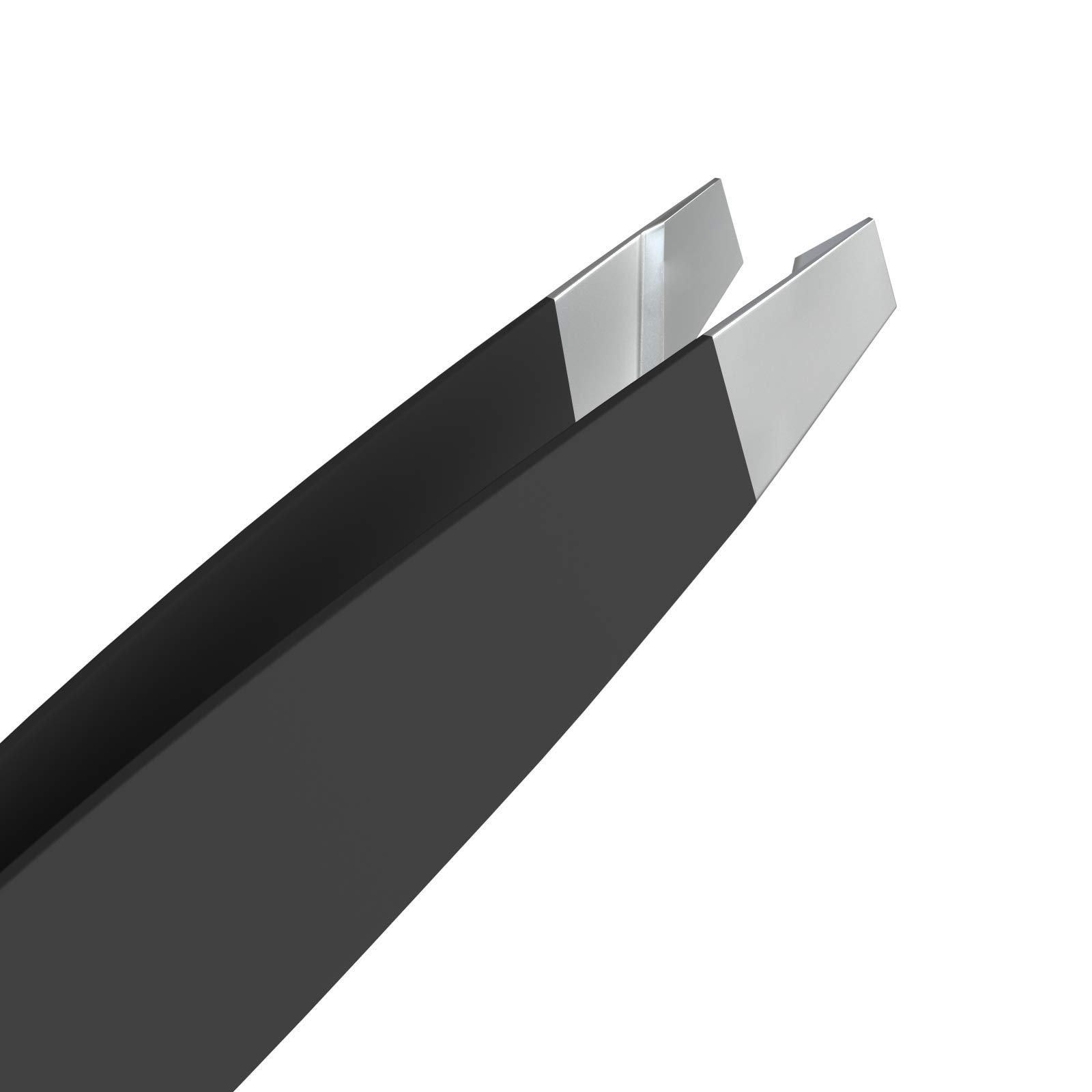 Tweezees Tweezees Precision Black Stainless Steel Tweezers | Professional Slant Tip & Splinter Tip Tweezer For Eyebrows | Extra Sharp Hair Removal Tool | For Eyebrow Shaping | For Men And Women