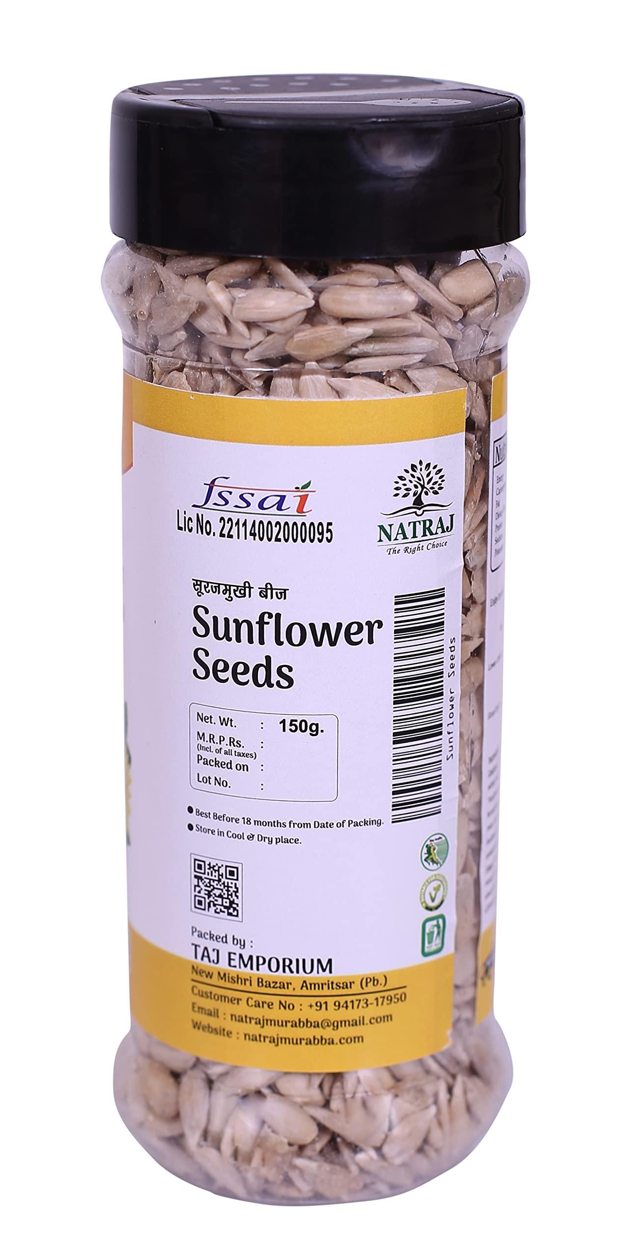 NATRAJ THE RIGHT CHOICE Natraj the Right choice Premium Raw SUNFLOWER Seeds 150gm Raw Sunflower Seeds for Eating | Healthy Snacks | High in Fibre & Protein | Immunity Booster Diet