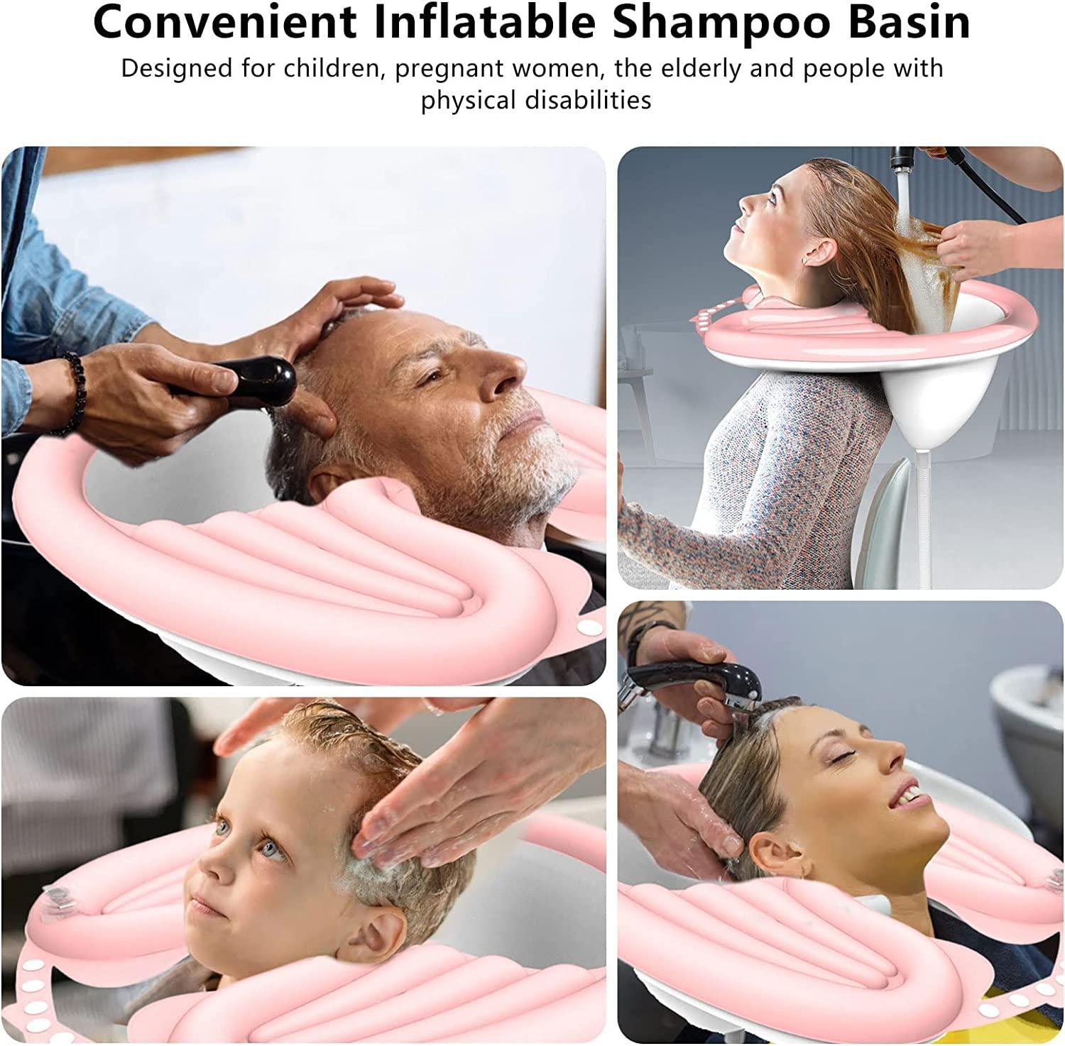 Kixre Kixre Inflatable Shampoo Basin, Portable Hair Washing Tray for Bedside and in Bed, Lightweight Shampoo Basin for Elderly, Disabled, Pregnant, Injured, Bedridden, Handicap