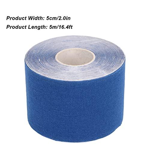 HAIBING Sports Recovery Tape Grid Back 5m Length 5cm Width 2pcs Athletic Kinesiology Tape for Badminton (Dark Blue)