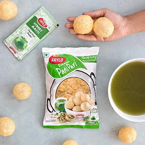 FRYLO Frylo Ready to Fry Multigrain Poochkas/Golgappa | Panipuri Packet | FREE Street Masti Pani Puri Paste (Pack of 1)