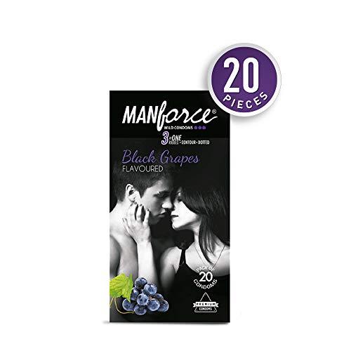Manforce Manforce Black Grapes Dotted Condoms - 20 Pieces
