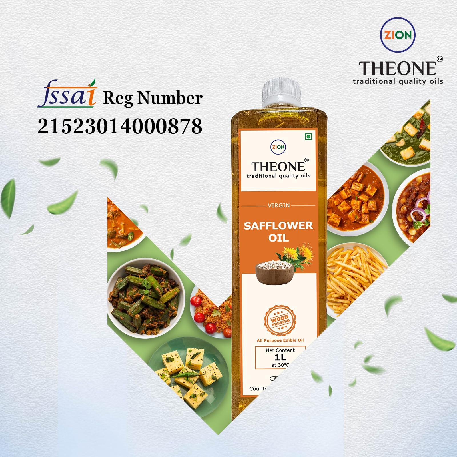 THEONE THEONE Safflower Oil | Wood Pressed (Lakdi Ghani/Kolhu/Chekku) Method | Virgin | Kusube Enne, Kusum ka Tel | Daily Cooking & Healthy Oil | Chemical Free | THEONE - traditional quality oils (200 mL)