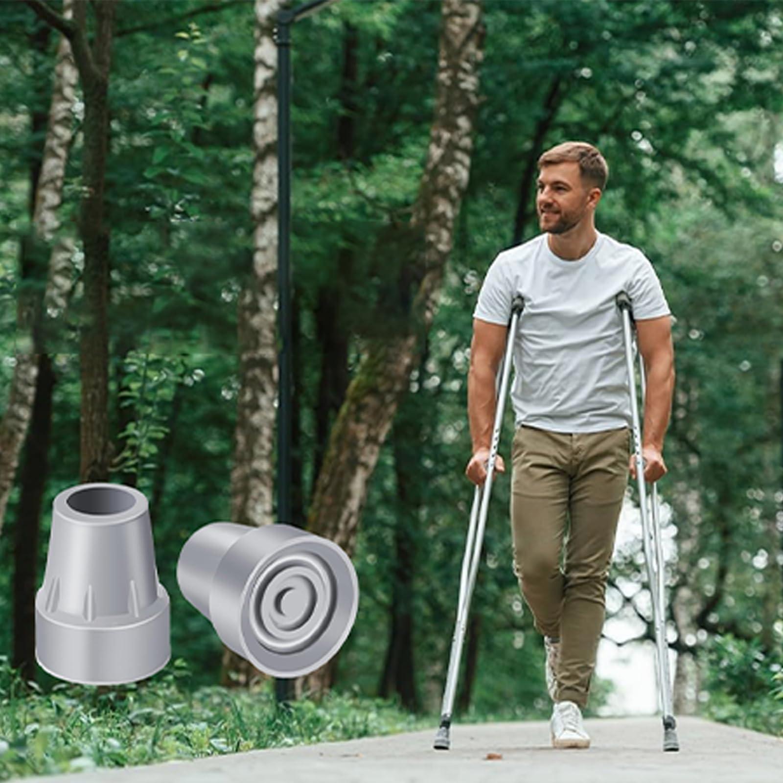 ANCKNE Crutch Tips, 4-Pack 7/8 Inch Upgrade Heavy Duty Rubber Crutch Accessories Replacement Rubber Cane Tips