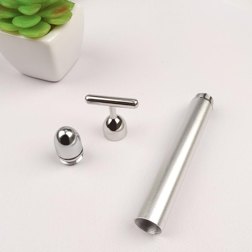 LITTLE CURIOUS LITTLE CURIOUS facial massager electric | face massager machine | facial roller for face massager | 24K Gold face massager machine for facial | electric face massager for facial (Silver)