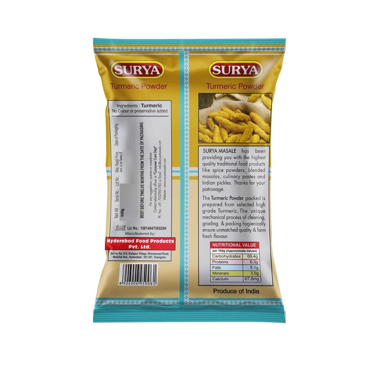 surya Surya 500gm Turmeric (Haldi) Powder |Natural |No Added Colours, No Preservatives