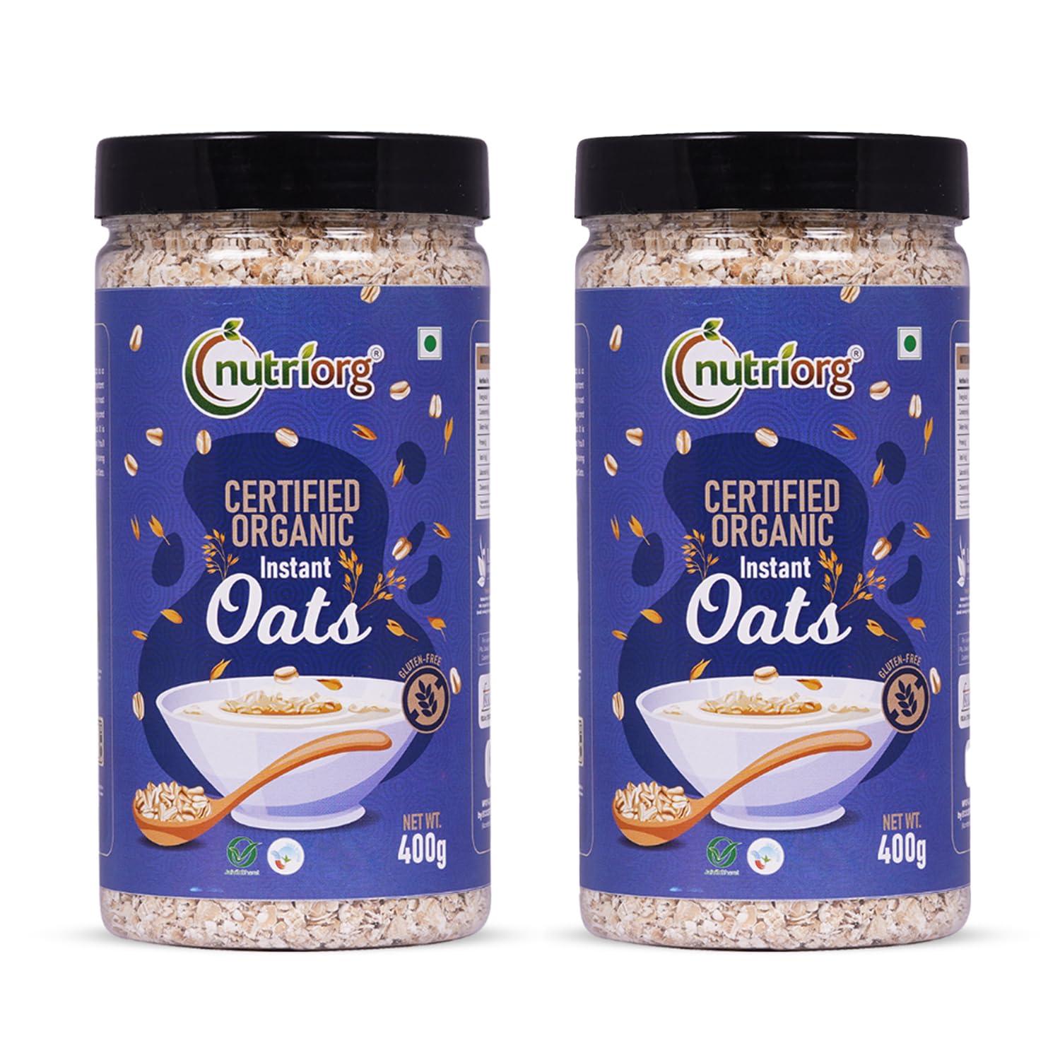 nutriorg Nutriorg Organic Instant Oats 800g (Pack of 2 x 400 gm)