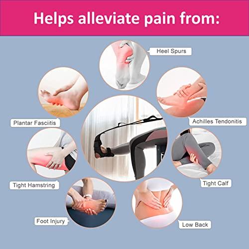 Tdas Tdas Foot Stretcher Calf Yoga Ligament Stretching Strap Ankle Leg Hamstring for Plantar Dancers Fasciitis Drop Pain Relief Achilles Tendonitis Belt Equipment Bands Band Stretch (Pink)