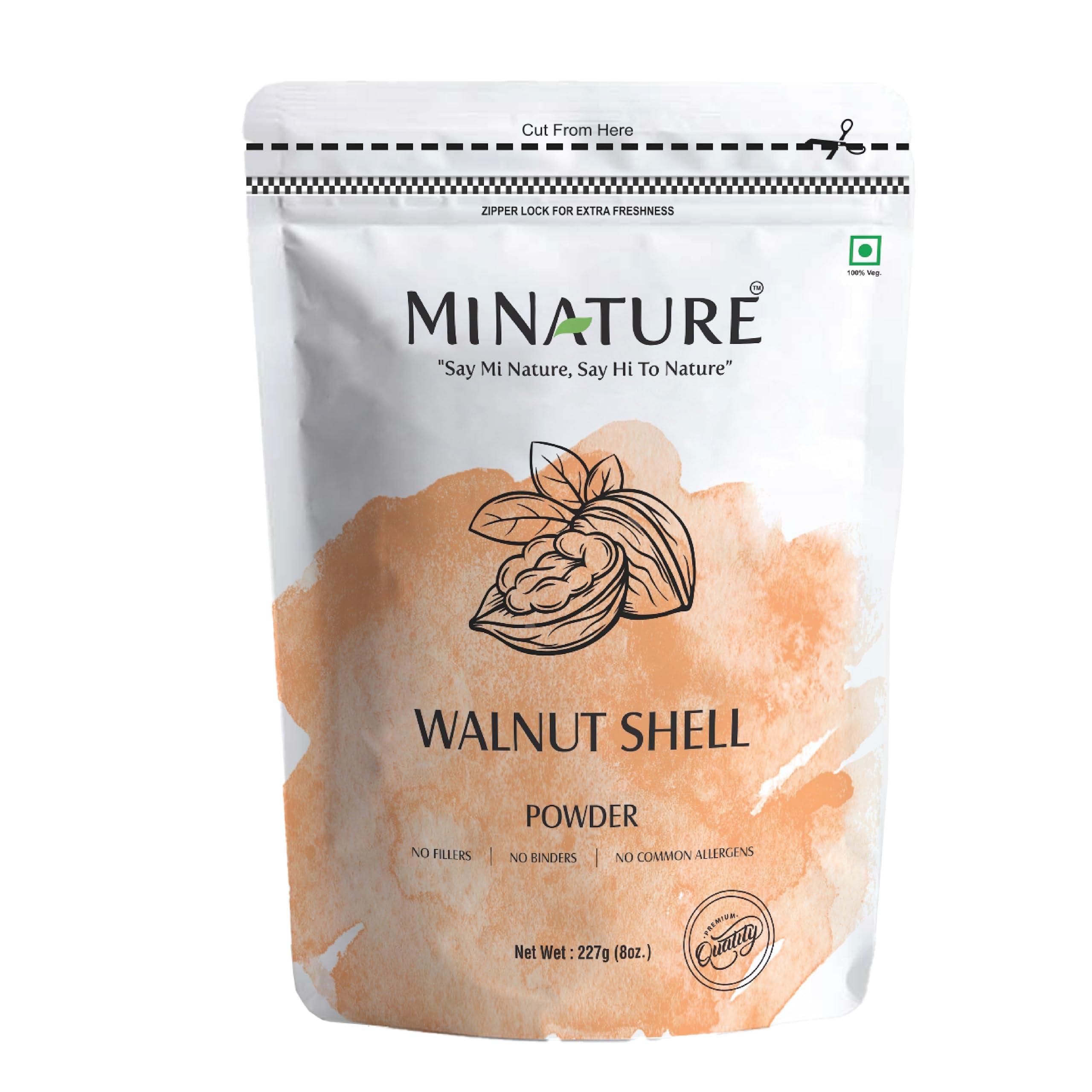 mi nature mi nature Walnut Shell Powder - No Silica or Any Artifical Additives - For Homemade Natural Scrub Formula| 100% Pure, Natural & Cruelty Free - 227g/1/2 lbs/8 oz