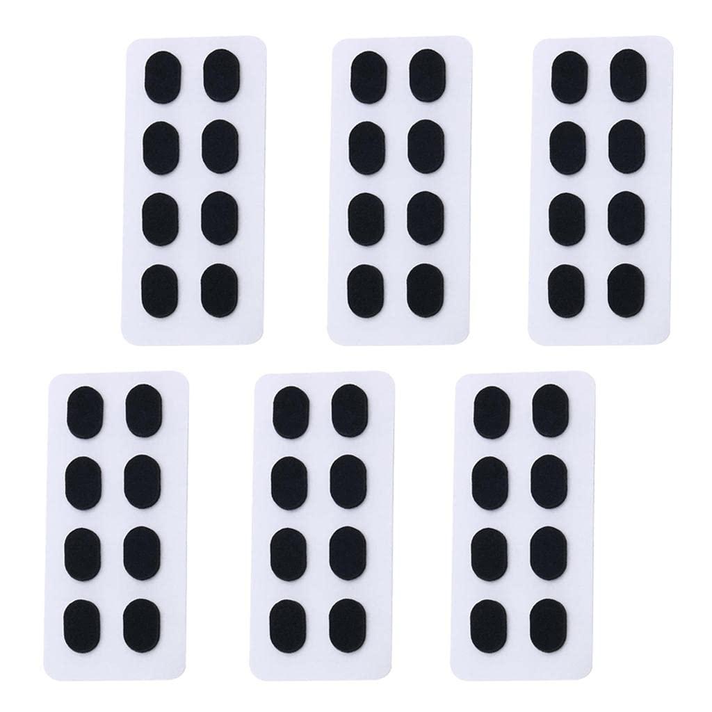 VMS INDIA VMS INDIA 24 Pair Anti-slip Soft Nose Pads Stick On for Eyeglasses Glasses Black 1.5mm