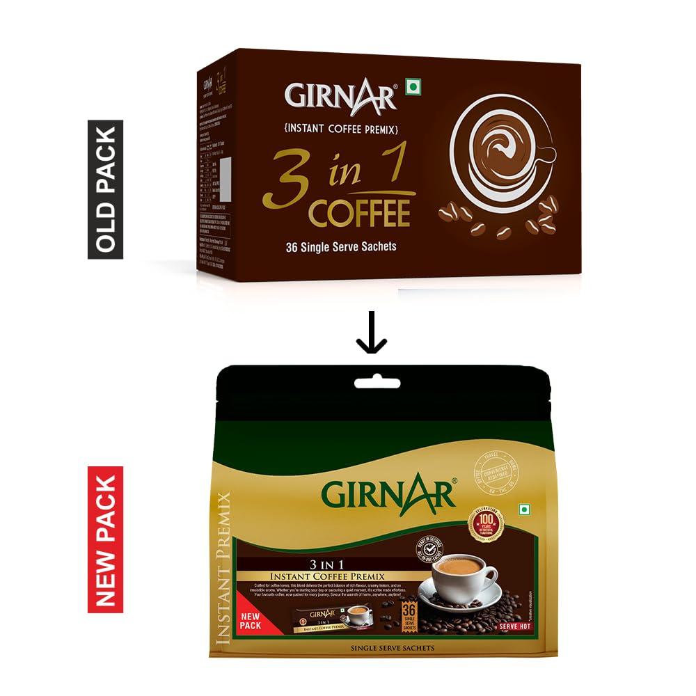 Girnar Girnar Instant Premix 3 In 1 Coffee (36 Sachets), 504 Gram