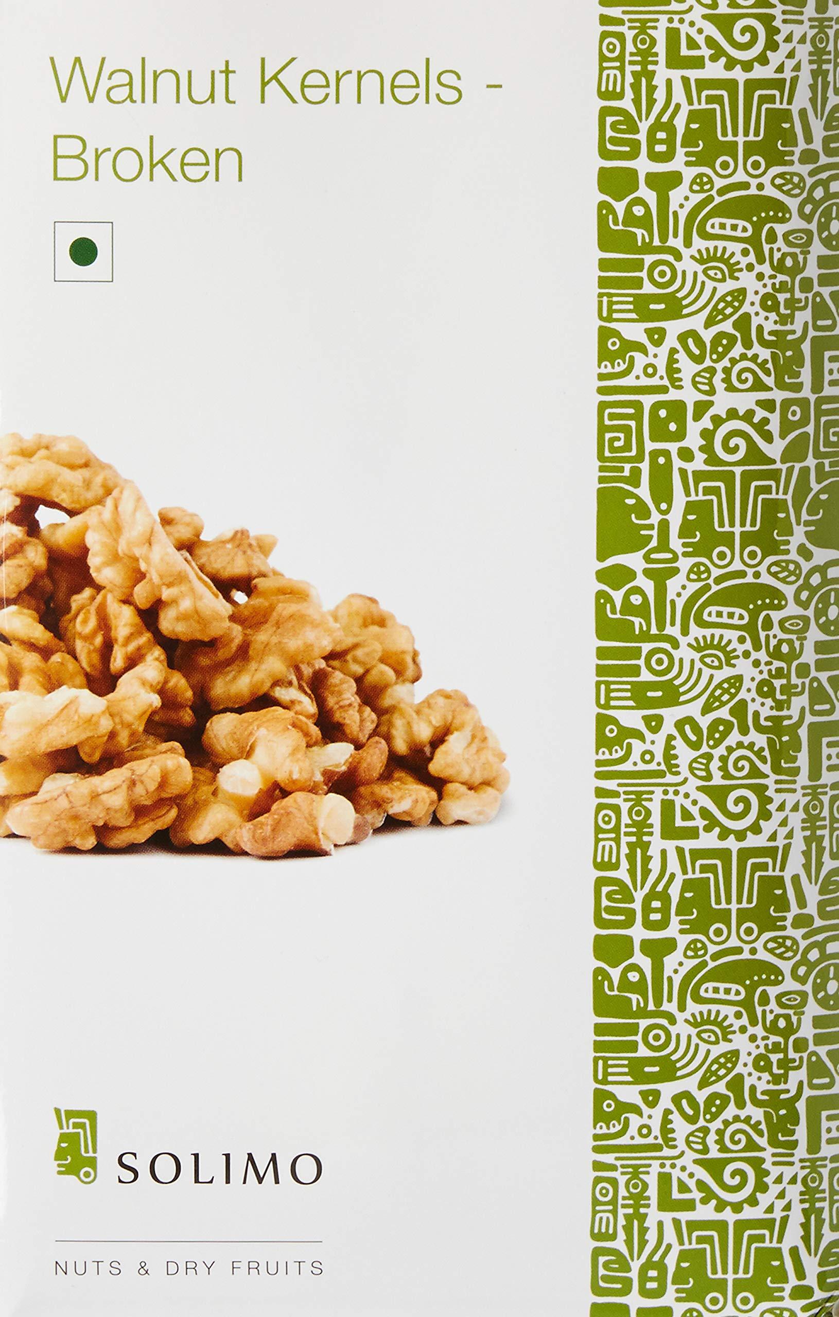 Amazon Brand - Solimo Amazon Brand - Solimo Premium Almonds, 500g + Amazon Brand - Solimo Premium Walnut Kernels - Broken, 500g