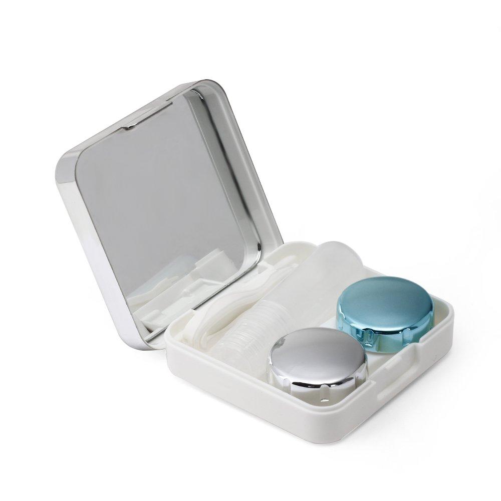 INOVERA (LABEL) INOVERA Eyekan Travel Contact Lens Case Box with Mirror (Silver, Plastic)