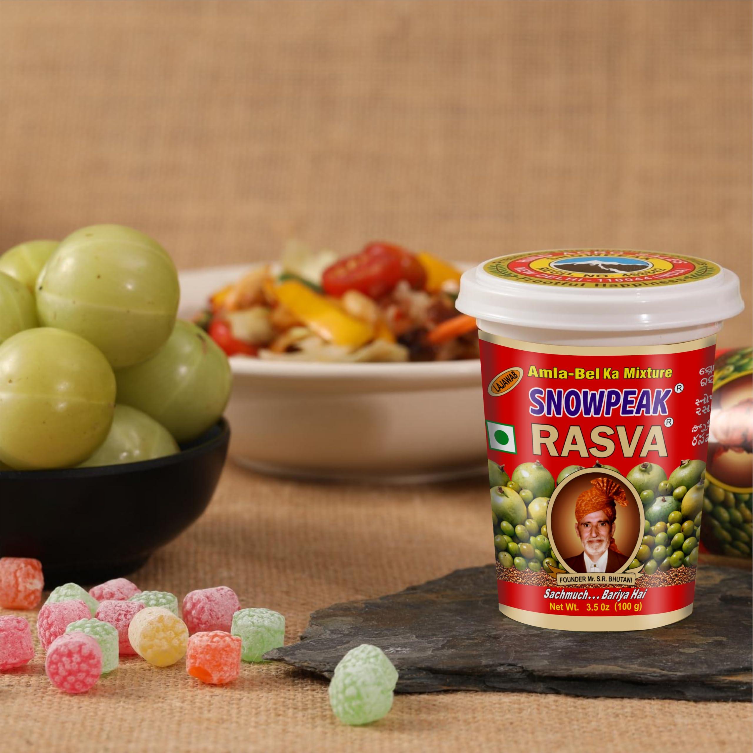 Snowpeak Snowpeak Rasva Fruit Mukhwaas| After Meal Indian Digestive Treat| Amla & Bel(Wood Apple) Mixture| Indian Origin Vegan and Gluten Free – Combo (Pack of 3 x 25g)