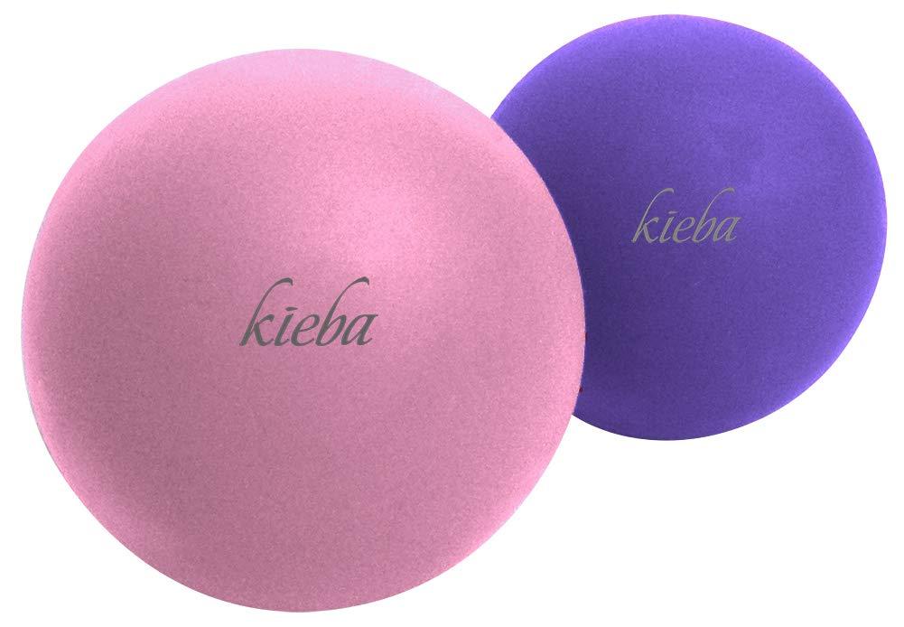 Kieba Kieba Massage Lacrosse Balls for Myofascial Release, Trigger Point Therapy, Muscle Knots, and Yoga Therapy. Set of 2 Firm Balls (Pink and Purple)