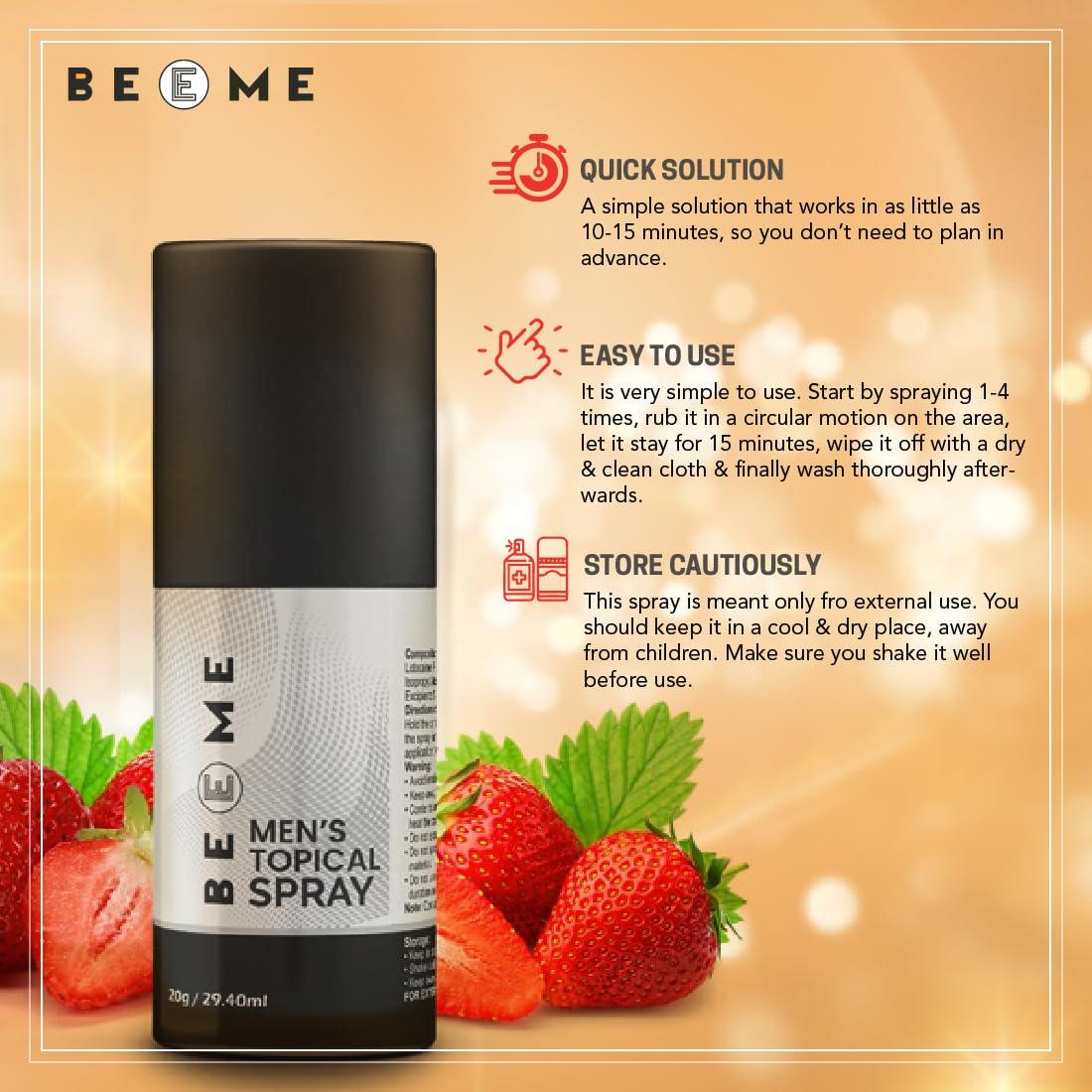 BEEME BEEME Topical Non-Transferable Spray for Men - Strawberry Flavour (Pack of 1)