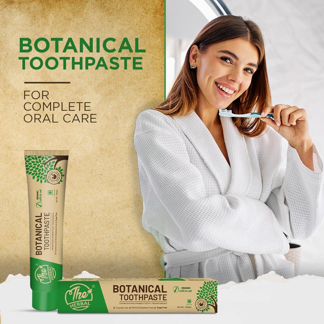 The Herbal The Herbal Botanical Oral Care & Toothpaste 100g | 100% Herbal Actives | Best Toothpaste For Whitening Teeth, Stronger Teeth and Fresh Breath | SLS & Fluoride Free Toothpaste For Adults | Pack of 2