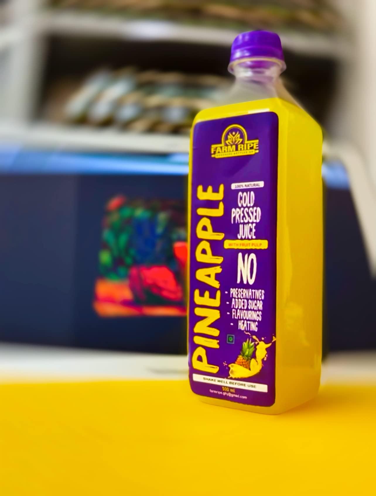 Farm Ripe Pineapple Cold Pressed Juice | No Added Sugar | 70% concentrate 30% juice | 100% Naturals | Rich In Vit C