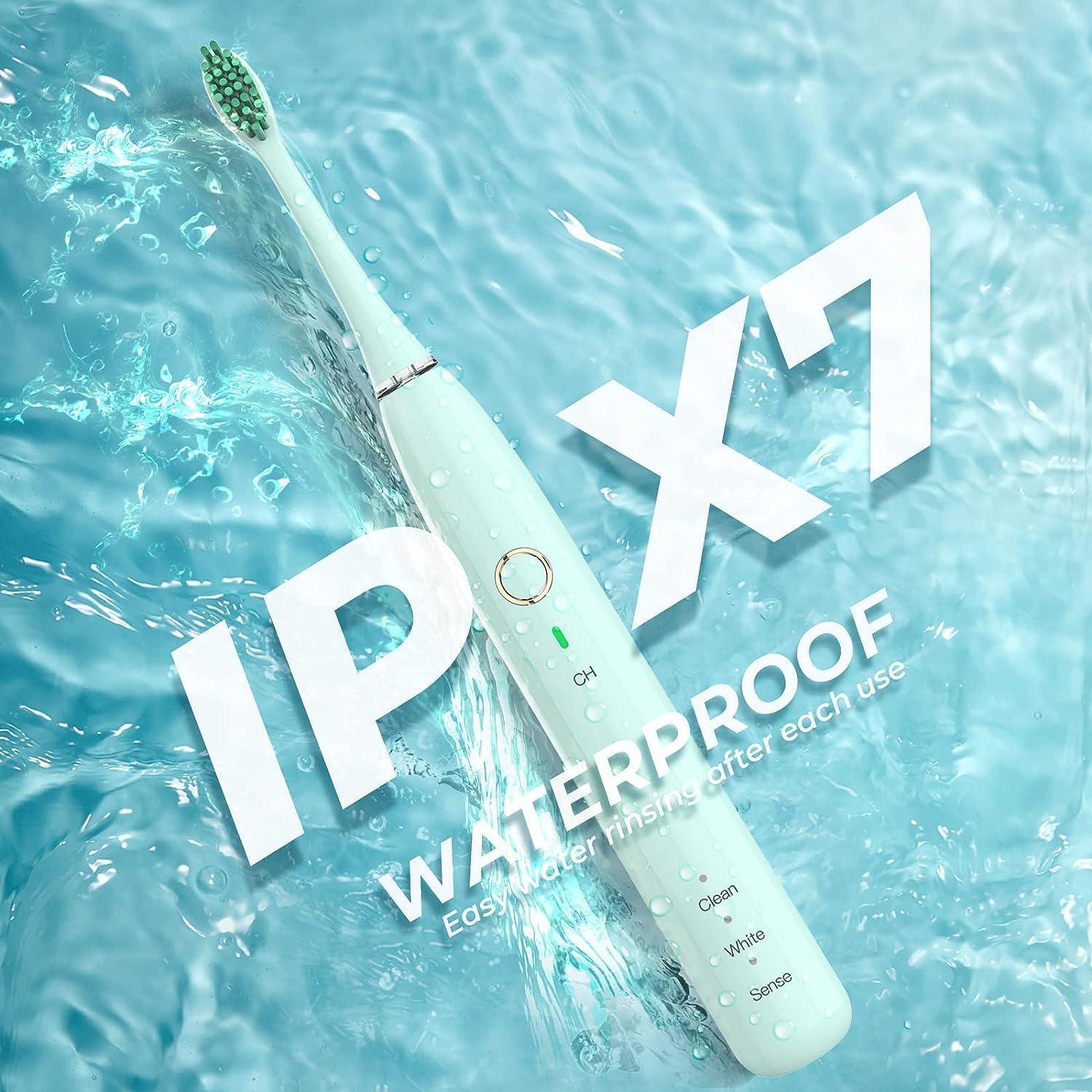 Clefairy Clefairy Electric Toothbrush For Adults, Travel Sonic Toothbrush with 4 Replacement Heads, Ultra Clean Rechargeable Toothbrush Portable Use 6 Optional Modes