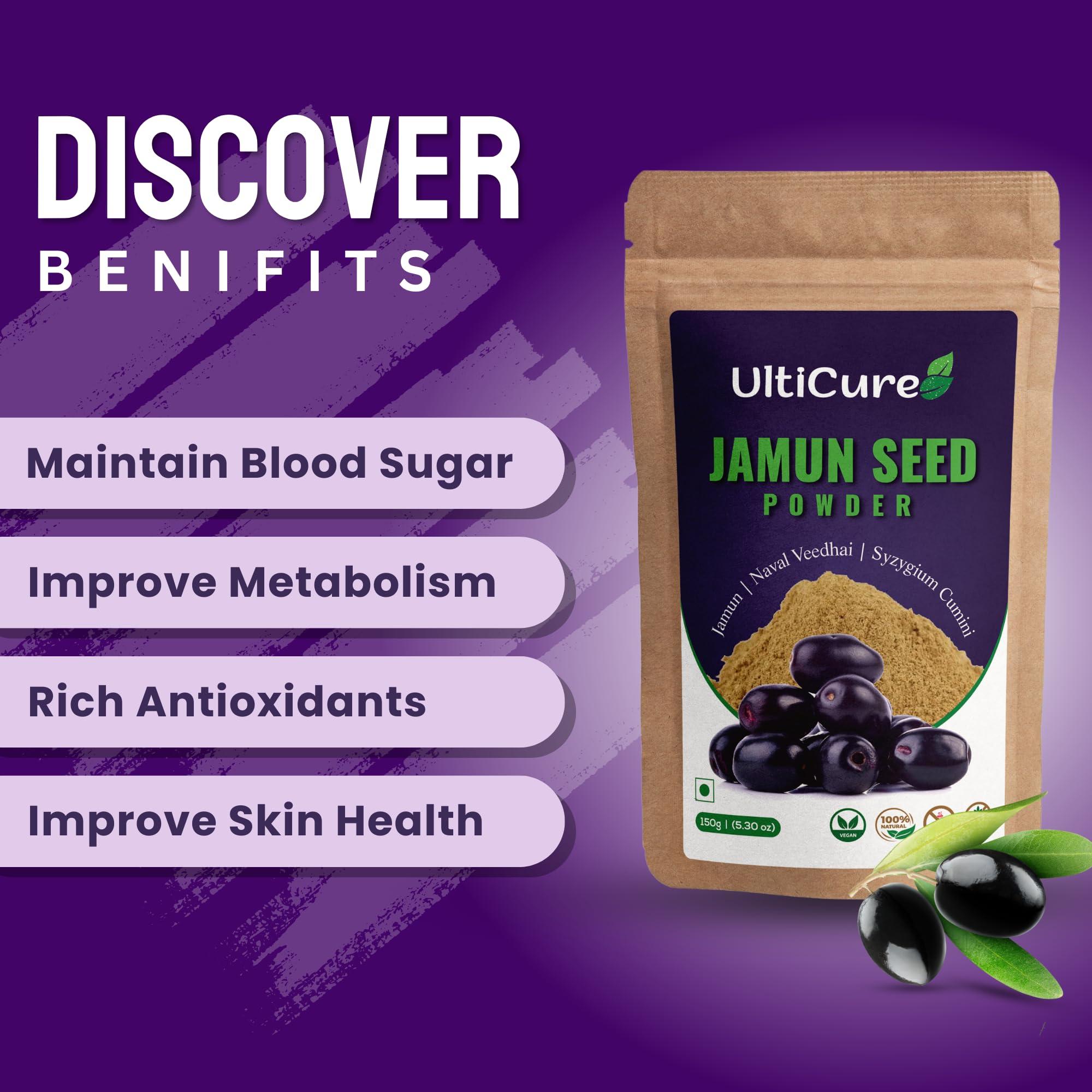 UltiCure UltiCure Ayurveda Jamun Seed Powder for Diabetes - 150 g 100% Natural Made with Oldest Traditional Method Good for Diabetes, Control blood glucose level.