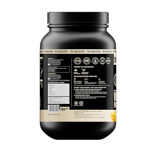 BEASTLIFE BeastLife Whey Protein Powder Mango With Ultrasorb Tech,24G Protein,5.5G Bcaa,Sports Nutrition|High Absorbtion Fuels Muscle|Speed Recovery For Men & Women (29 Serving (Pack of 1), Mango)