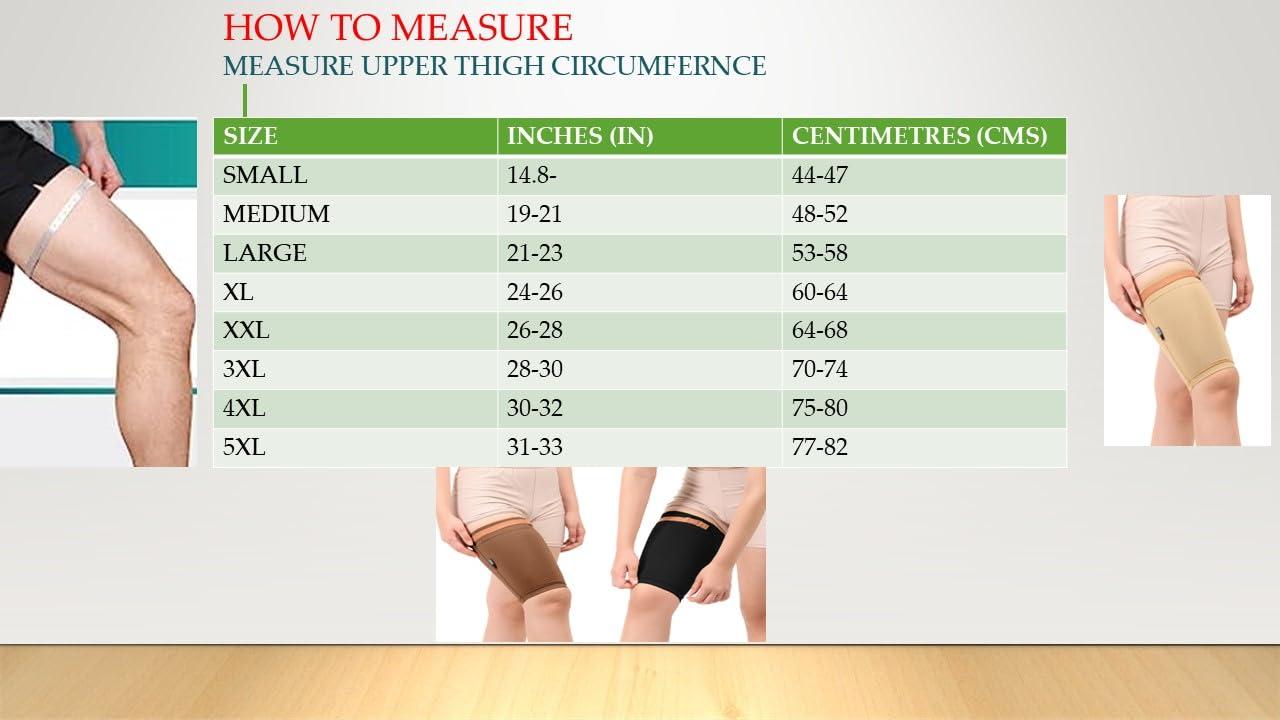 Dermapress Medical Compression Thigh Support Sleeve || MODERATE COMPRESSION || COTTON FABRIC || Groin Support Sleeve || Hamstring Compression Sleeve || Burn recovery || (XXL, Black)