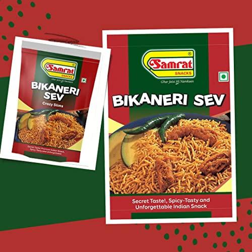 SAMRAT SAMRAT| BIKANERI SEV Crazy Slims Tangy & Crispy Taste Namkeen|Ghar Jaisi Hi Namkeen|Healthy Snacks|Every Day Fresh Indian Snacks |Traditional Indian Snacks| (400G)